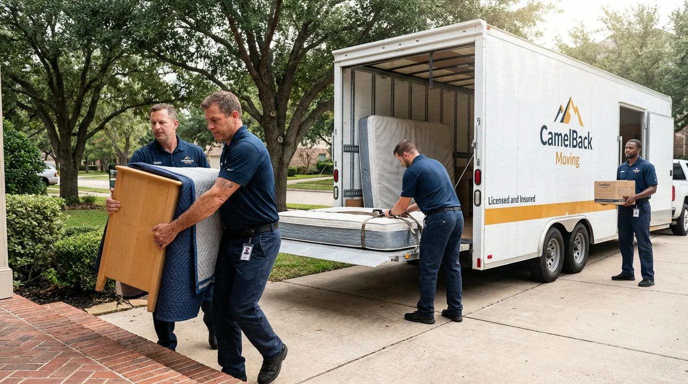 Crew loading residential truck for cross-state move from Templeton, MA